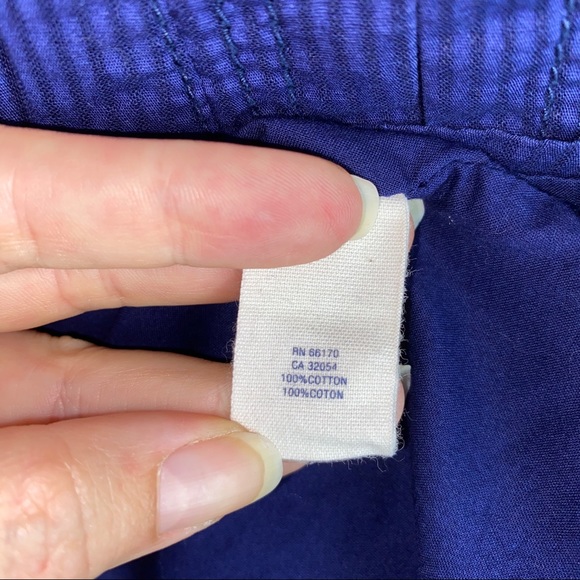 Anthro Maeve Pinstripe Button Down Cotton Button Down Dress w/Pockets - Picture 8 of 9